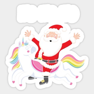 Santa Riding a Unicorn Sticker